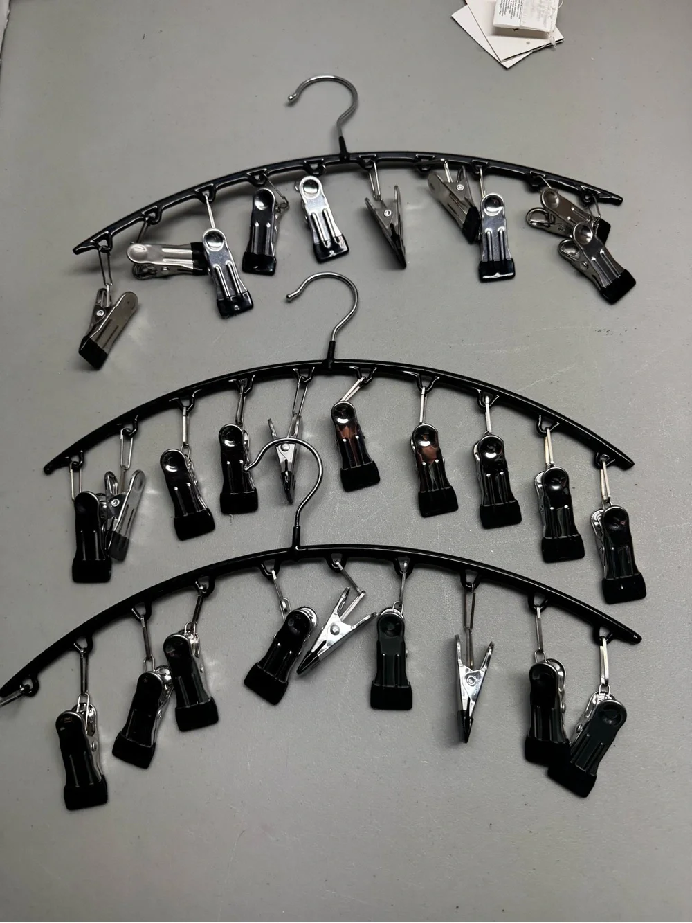 Multipurpose Black Metal Clip Hanger for Men Accessories